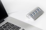 Sabrent Premium 4 Port Aluminum USB 3.0 Hub (30" cable) for iMac, MacBook, MacBook Pro, MacBook Air, Mac Mini, or any PC (HB-MAC3)