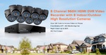 Funlux® 8 CH HMI DVR 700TVL IR Outdoor Home Surveillance Security Camera System