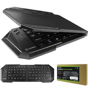 LG G Stylo Cellet Ultra-Thin Wireless Bluetooth 3.0 Foldable Keyboard - Black