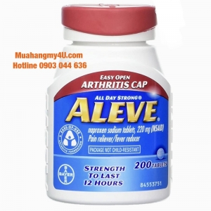 Aleve Naproxen Sodium 220 Mg. Soft Grip Arthritis Cap Pain Reliever/Fever Reducer, 200 Tablets
