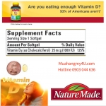 Nature Made Vitamin D3 25 mcg., 650 Softgels