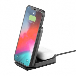 Ubio Labs 2-in-1 Wireless Charging Stand for Phones and True Wireless Earbuds, Model  WCB262E