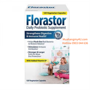 Florastor - Vitamin D3 Daily Probiotic, 120 Vegetarian Capsules