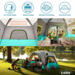 CORE 6-person Cabin Tent with Screenhouse