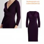 Lauren Ralph Lauren 3/4-Sleeve Ruched Jersey Dress 