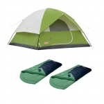 Coleman 4 Person Sundome Tent and 2 Sleeping Bag Bundle