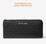 MICHAEL MICHAEL KORS - Jet Set Travel Large Logo Quarter-Zip Wallet 