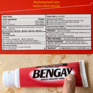 Bengay Ultra Strength - Kem xoa bóp giảm đau_bong gân _viêm cơ