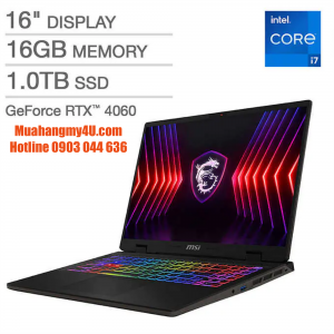 MSI Sword 16HX 16" Gaming Laptop - 14th Gen Intel Core i7-14650HX - GeForce RTX 4060 - FHD+ (1920 X 1200) 144Hz - Windows 11