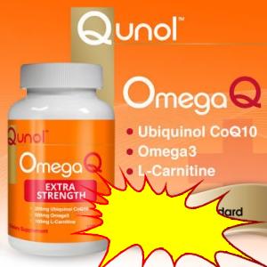 NEW! Qunol™ OmegaQ Ubiquinol and Omega 3, 100 Softgels