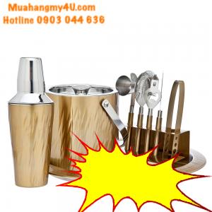 Trọn bộ trang thiết bị cao cấp dùng trong Bar rượu - Aztec Gold 9 Piece Bar Tool Set