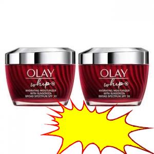 OLAY Whip Advanced Face Moisturizer, with SPF 30, 1.7 oz, 2-pack